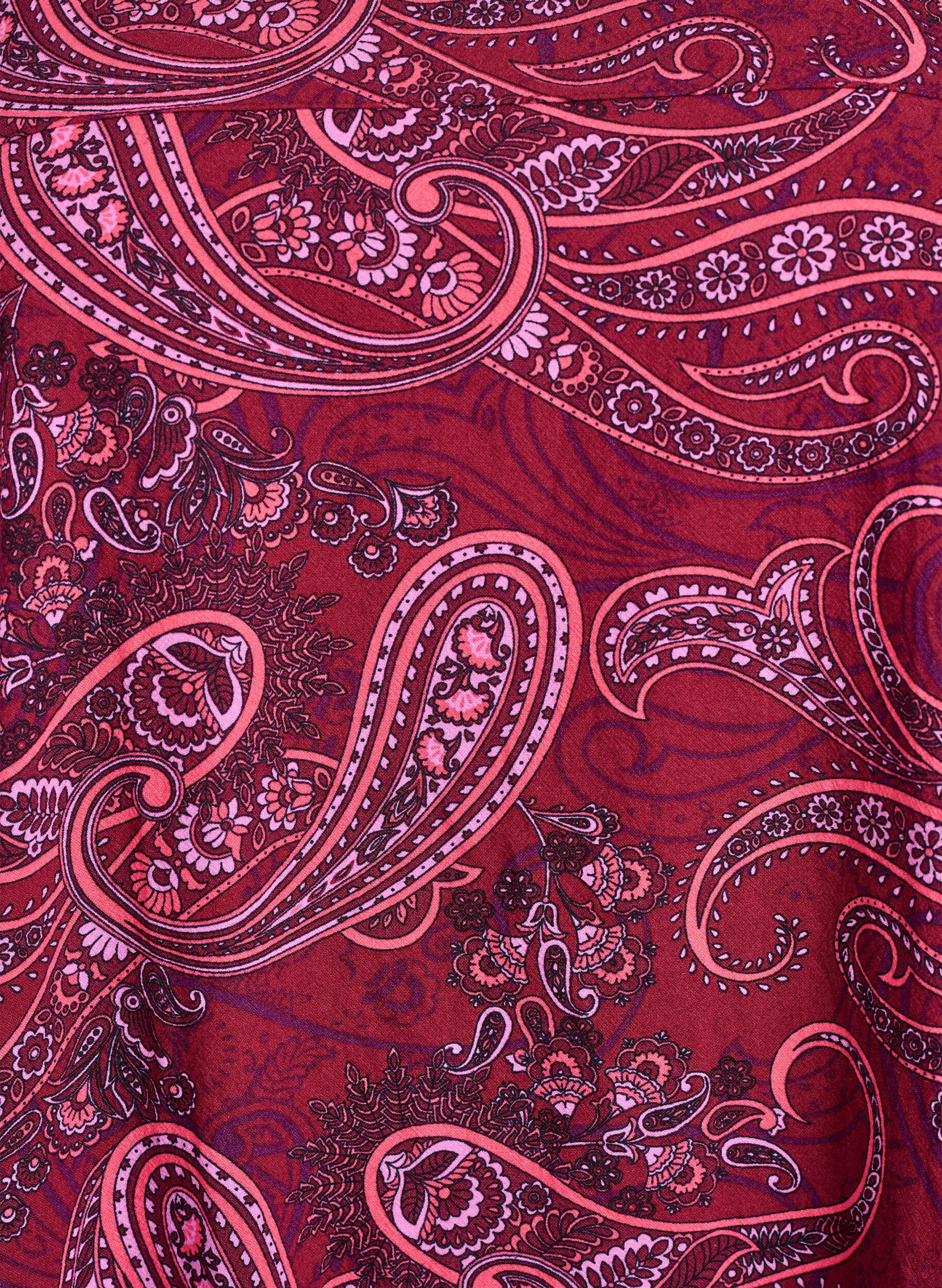 ZizziKurz&auml;rmliges Baumwollkleid mit Aufdruck, Rot, Packshot image number 2
