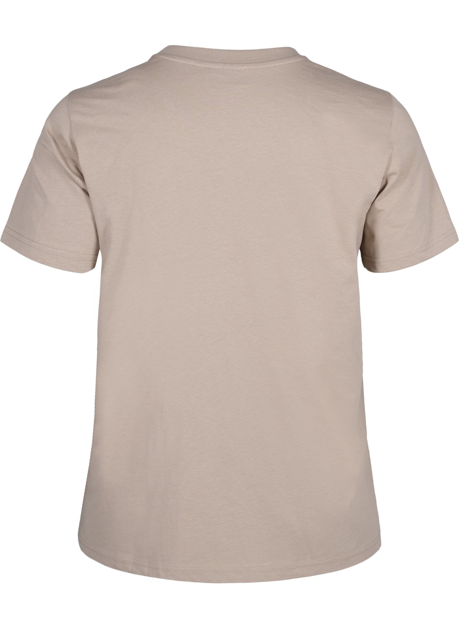 ZizziBasic-T-Shirt aus Baumwolle mit Rundhalsausschnitt, Beige, Packshot image number 1