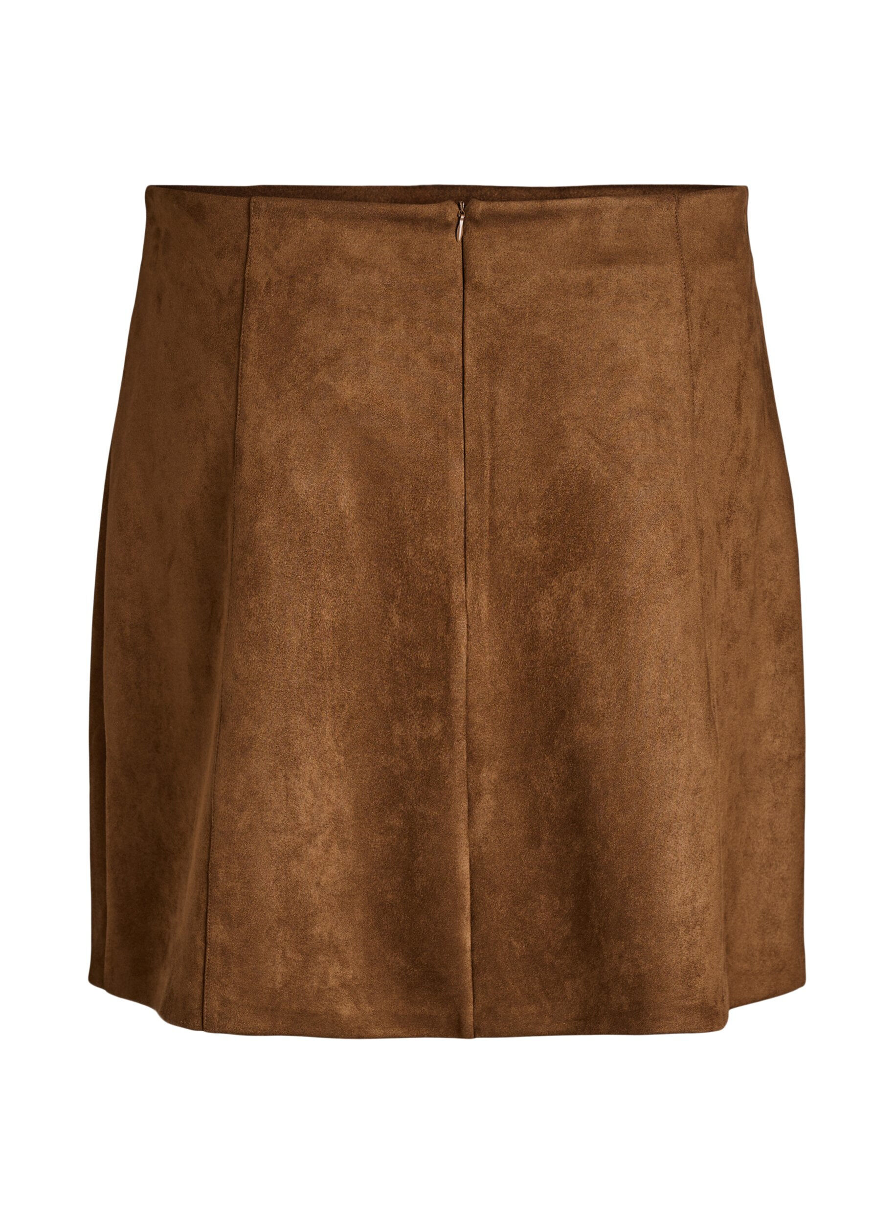 ZizziA-Linien-Rock aus Faux-Wildleder, Braun, Packshot image number 1