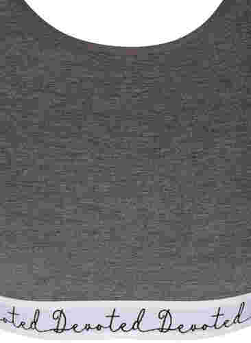 Melierter BH mit Rundhalsausschnitt, Dark Grey Melange, Packshot image number 2