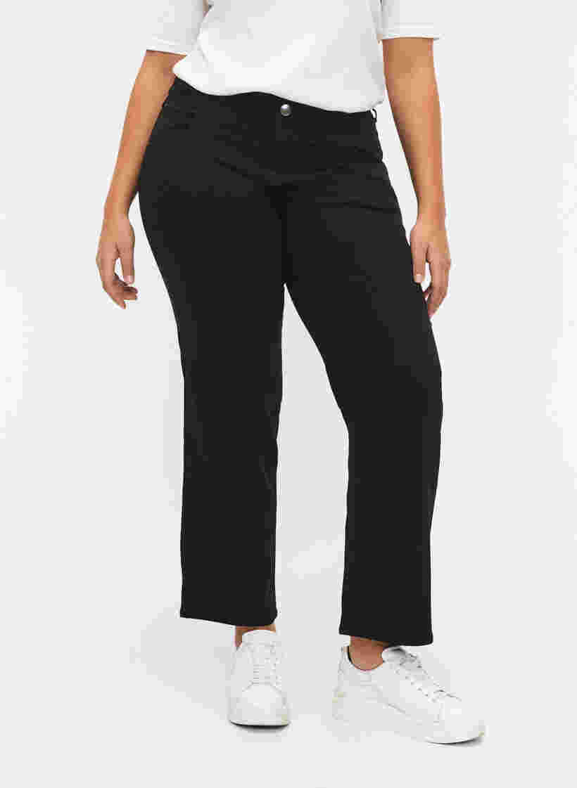 Regular Fit Gemma Jeans mit hoher Taille, Black, Model image number 3