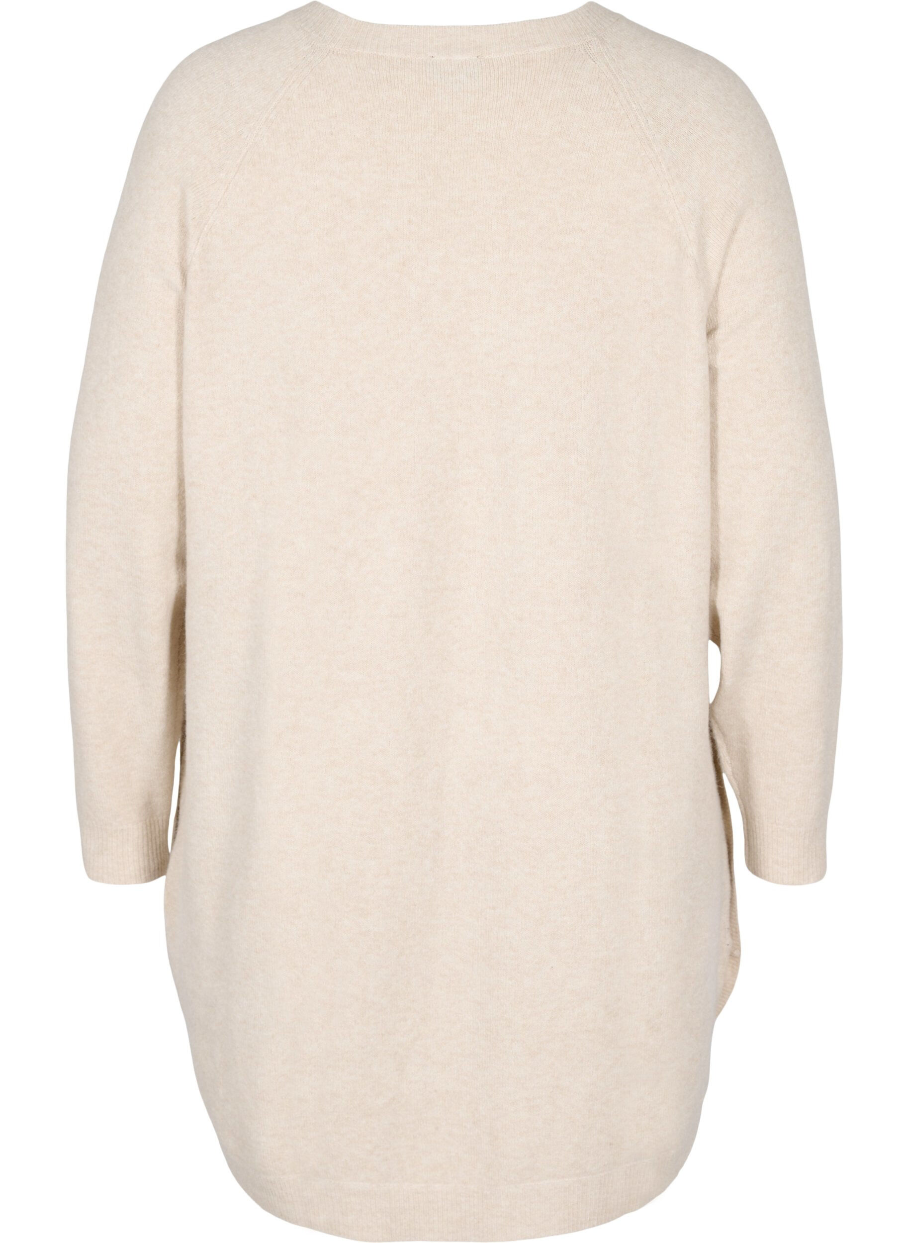 ZizziMelange-Strickkleid mit Kn&ouml;pfen, Pumice Stone Mel., Packshot image number 1