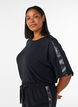 Nacht-T-Shirt aus Modal mit Kontrastband, Schwarz, Model image number 0