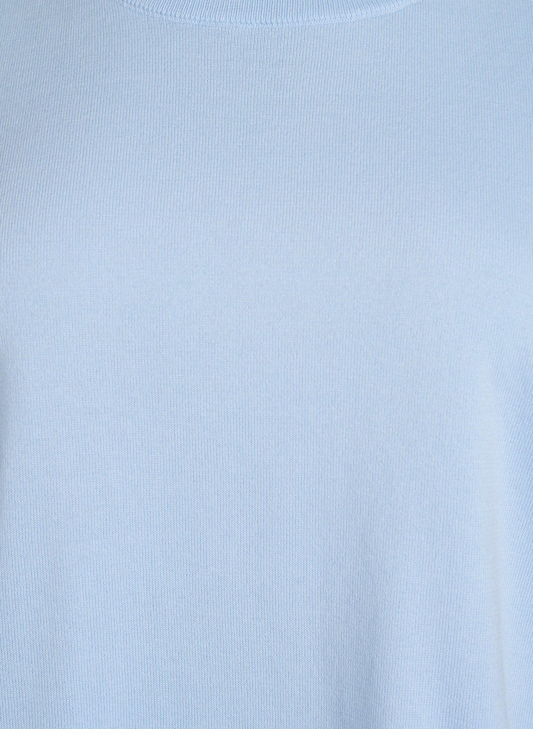 ZizziFein gestrickte Bluse mit kurzen &Auml;rmeln, Blau, Packshot image number 2