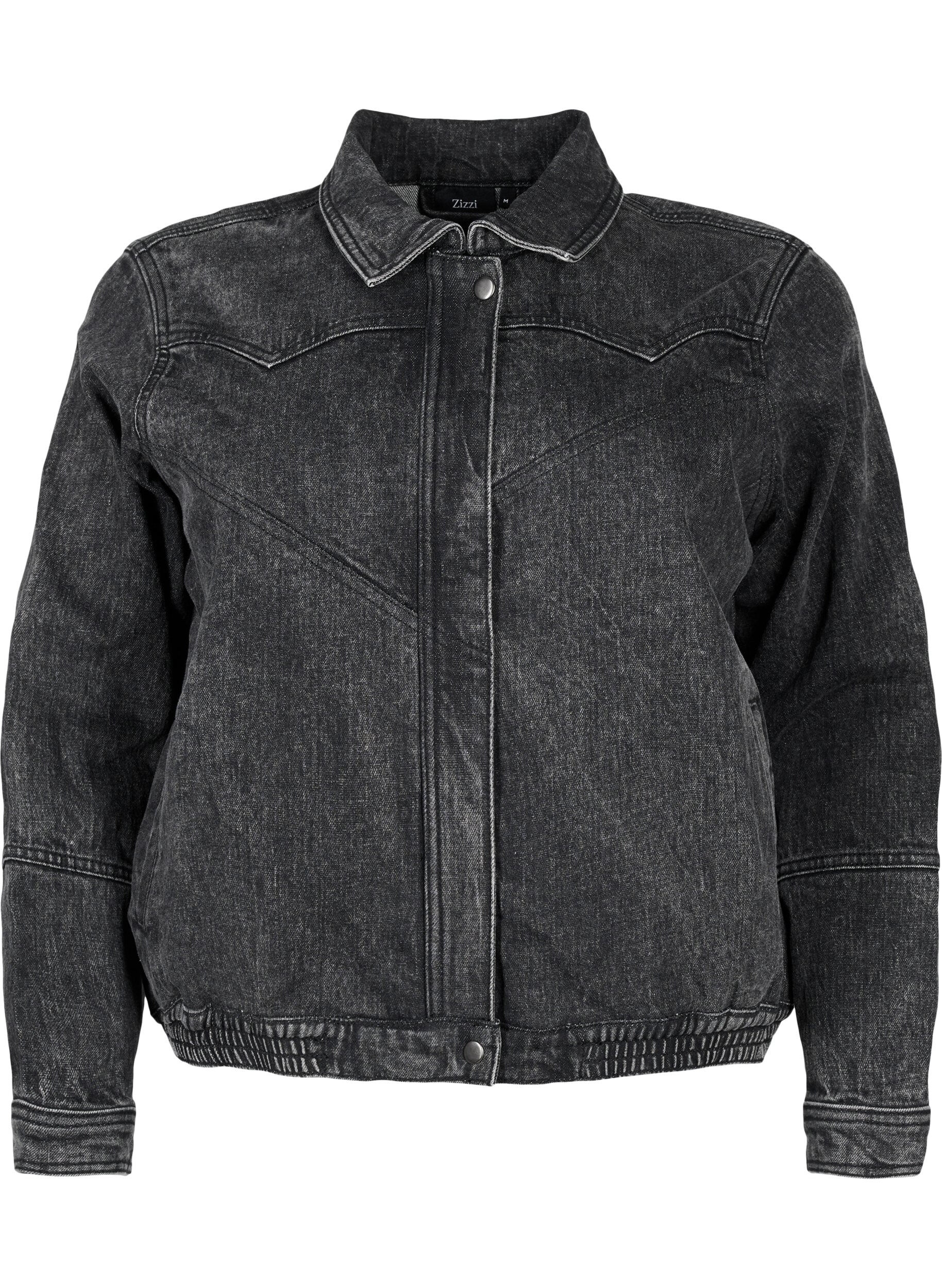 ZizziDenim-Jacke mit verdecktem Rei&szlig;verschluss, Dark Grey Denim, Packshot image number 0