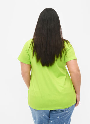 T-Shirt aus Baumwolle mit Druck, Lime Green w. Bella, Model image number 1