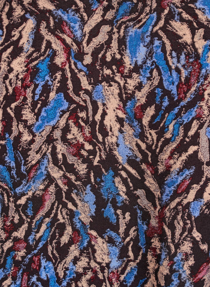 Bluse mit V-Ausschnitt und 3/4-Ärmeln, Blau, Packshot image number 2