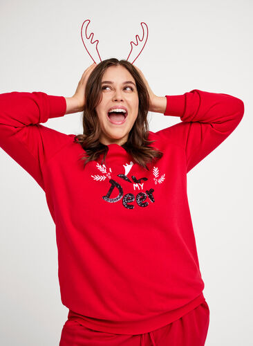 Weihnachts-Sweatshirt, Red Oh Deer, Image image number 0