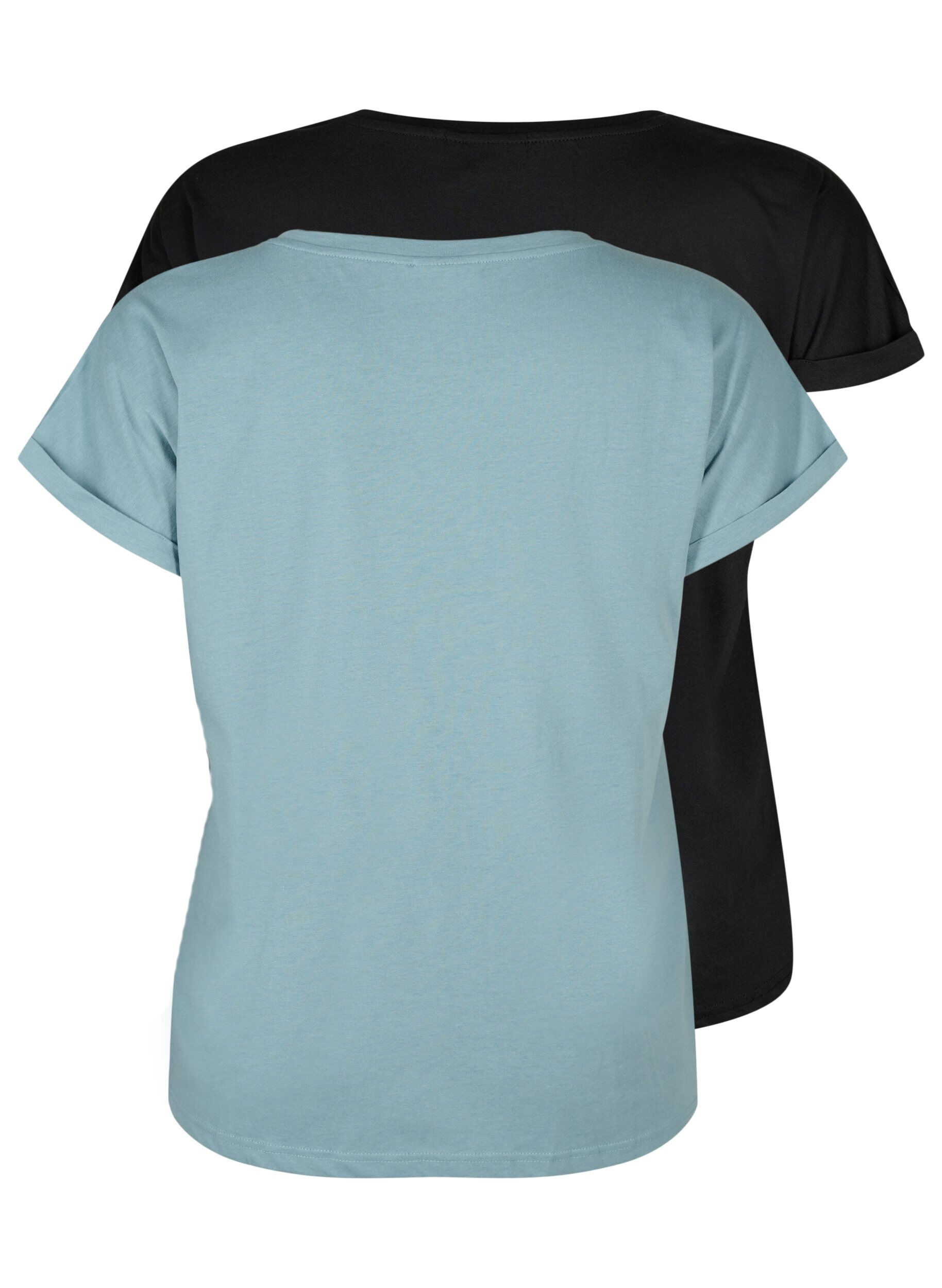 Zizzi2er-Pack kurz&auml;rmlige T-Shirts, Blau, Packshot image number 1