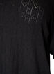 Kurz&auml;rmelige Bluse aus Strick mit Pointelle-Muster, Schwarz, Packshot image number 2