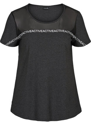 T-Shirt, Black Melange, Packshot image number 0