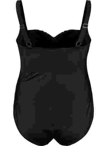 Badeanzug mit Falten Optik, Black, Packshot image number 1