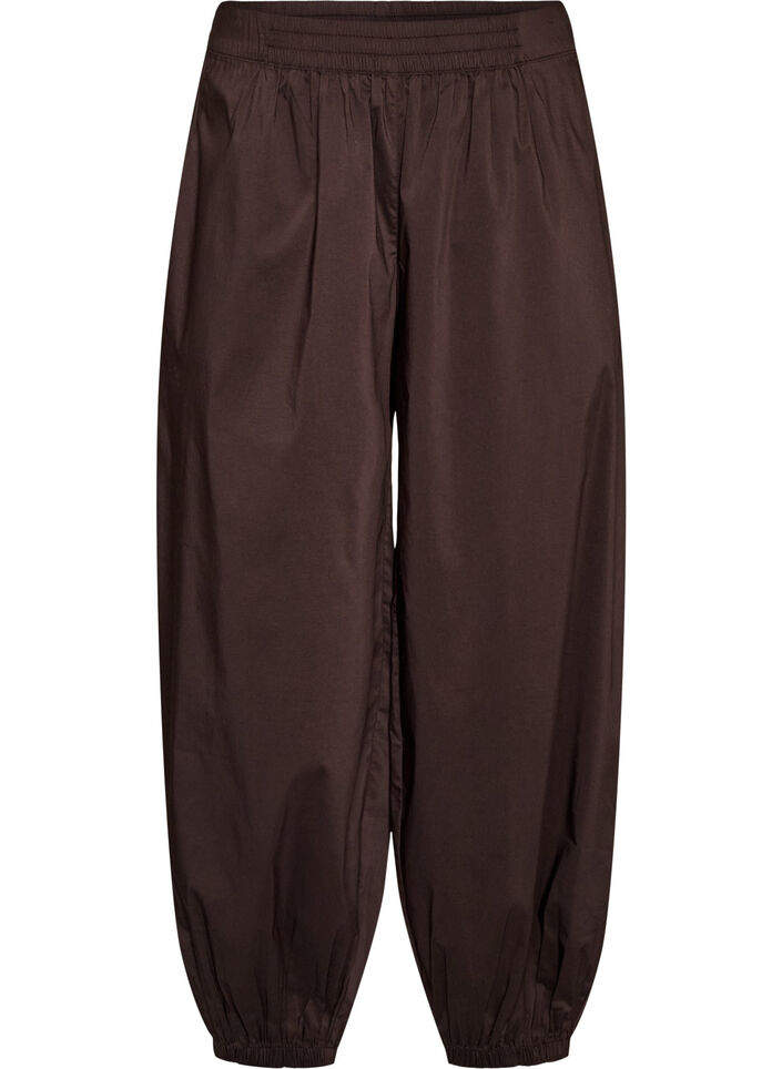 Ballonhose mit Taschen und elastischem Bund, Braun, Packshot