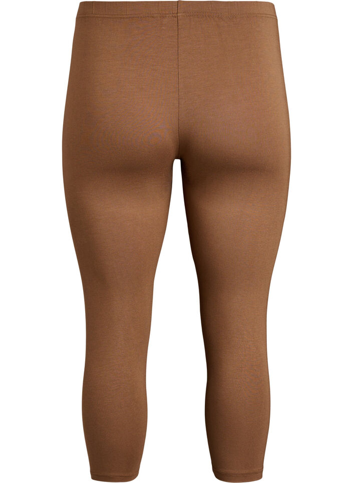 Basic 3/4-Leggings aus Viskose, Braun, Packshot image number 1