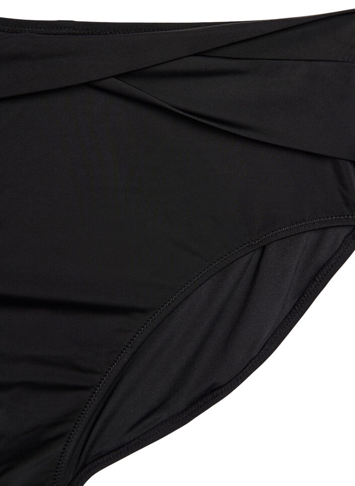Bikini-Slip mit Wickeldetail, Schwarz, Packshot image number 2