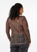 Netzbluse mit Leopardenmuster, Braun, Model image number 2