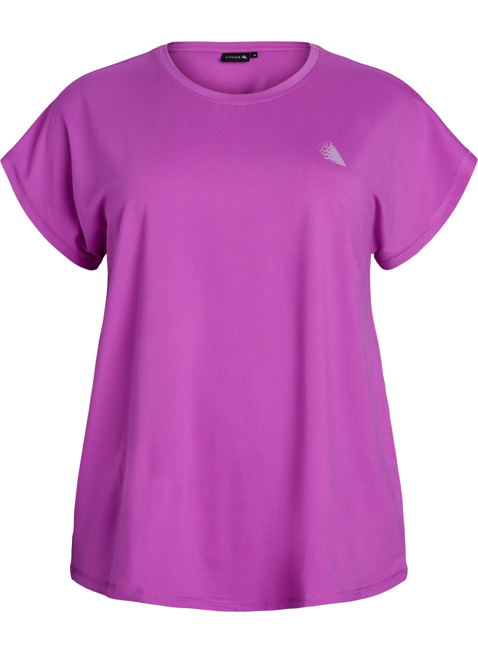 ZizziEinfarbiges Trainings-T-Shirt, Lila, Packshot image number 0