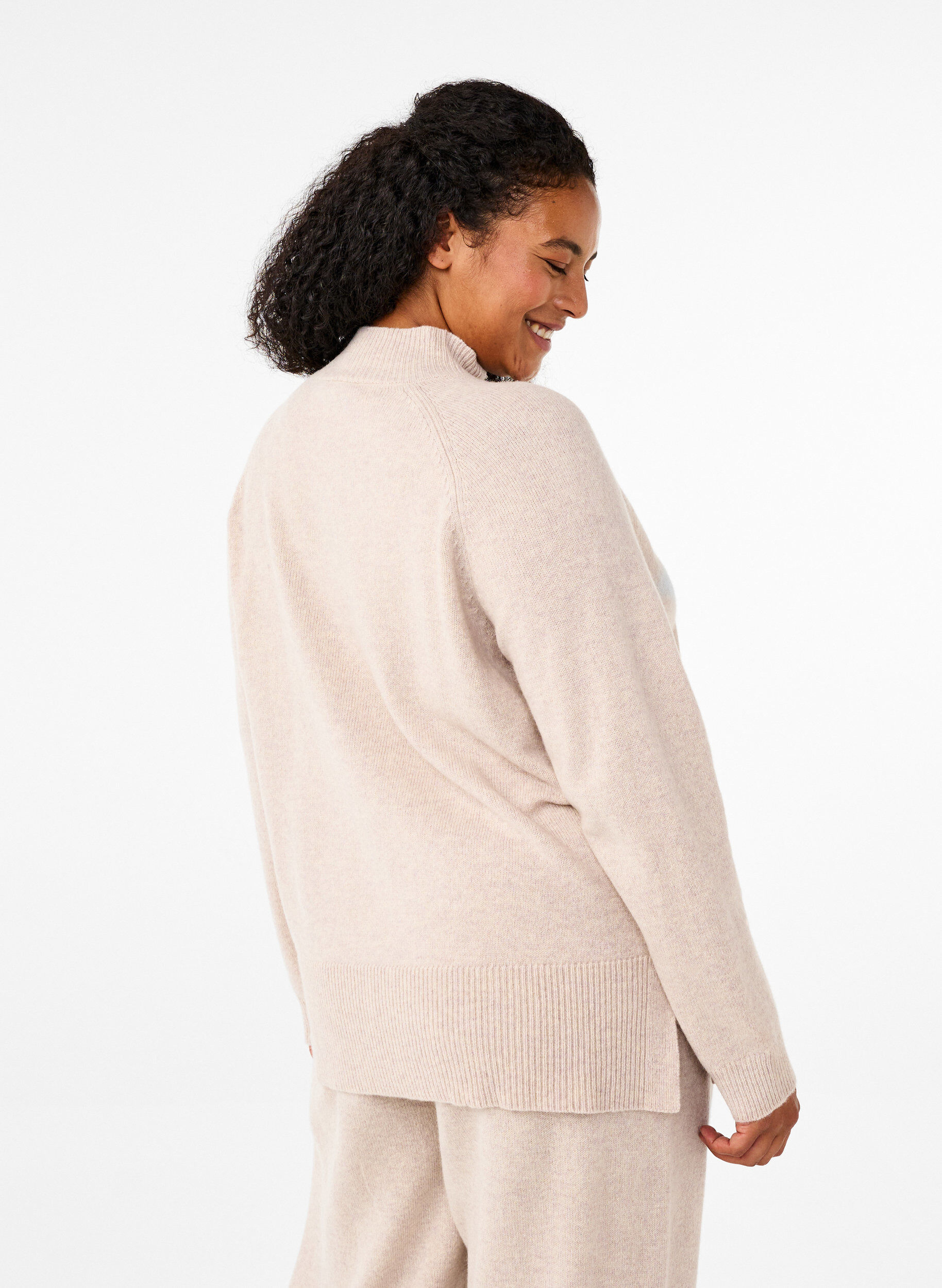 ZizziRollkragenpullover aus Merinowolle, Pumice Stone Mel., Model image number 1