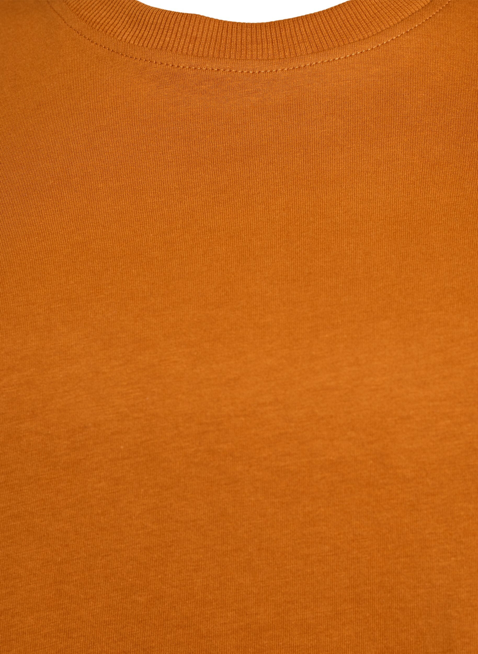 ZizziBasic-T-Shirt aus Baumwolle mit Rundhalsausschnitt, Orange, Packshot image number 2