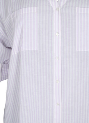 Gestreifte Tunika mit V-Ausschnitt und Knöpfen, Lavender Stripe, Packshot image number 2