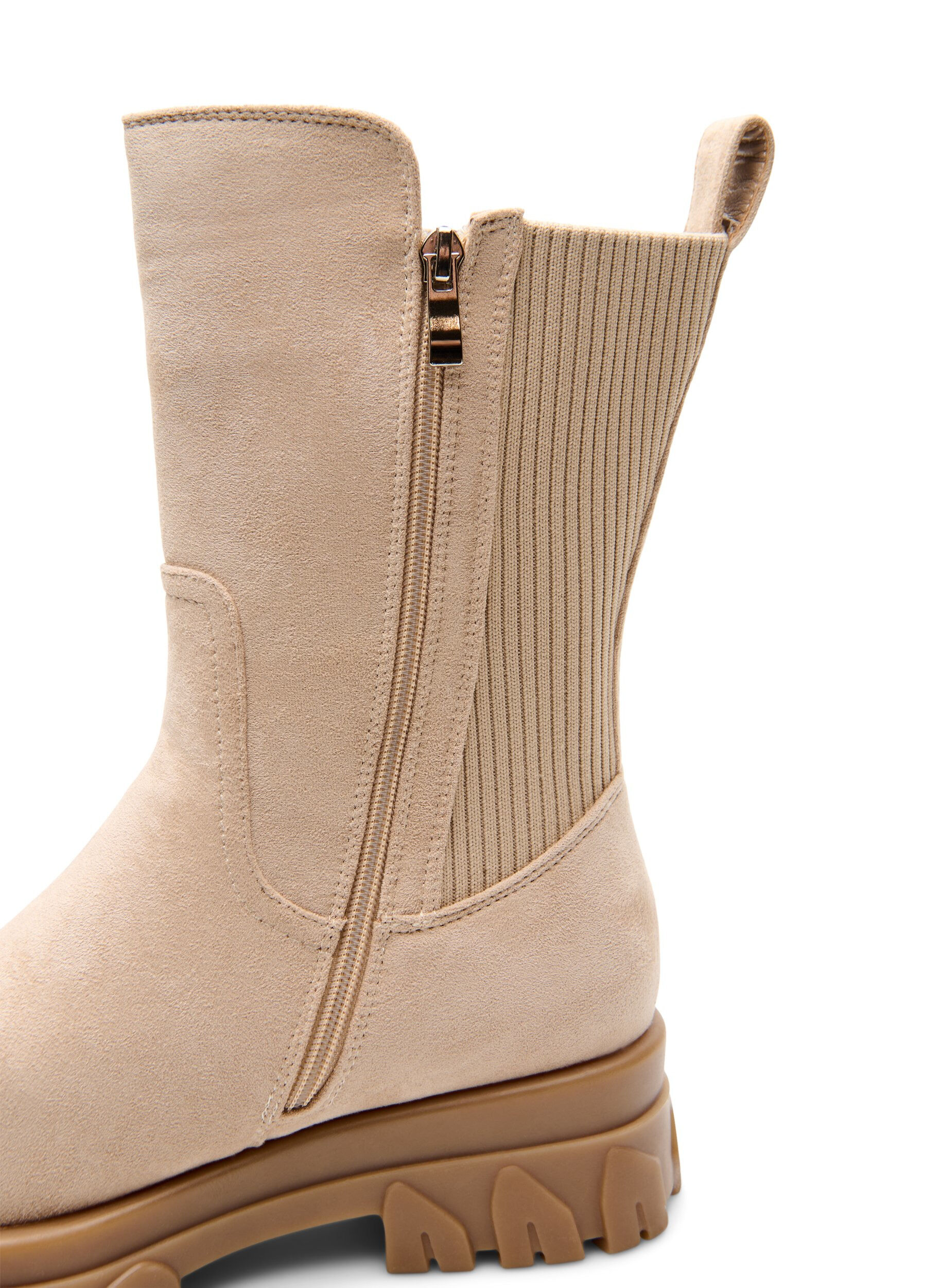ZizziExtra-Weite - Grober Stiefel aus Wildlederimitat., Beige, Packshot image number 2