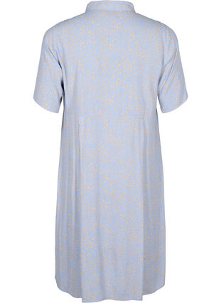Hemdblusenkleid aus Viskose mit Aufdruck, Small Dot AOP, Packshot image number 1