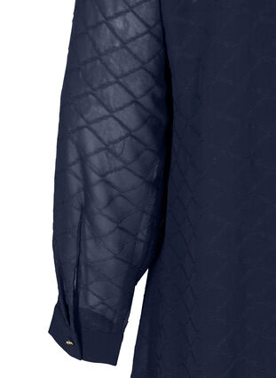 Langarm Kleid mit Struktur, Mood Indigo, Packshot image number 3