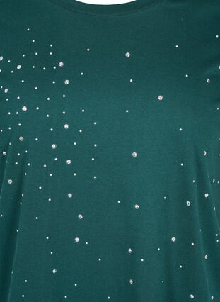 T-Shirt aus Bio-Baumwolle mit Nieten, Dark Green, Packshot image number 2
