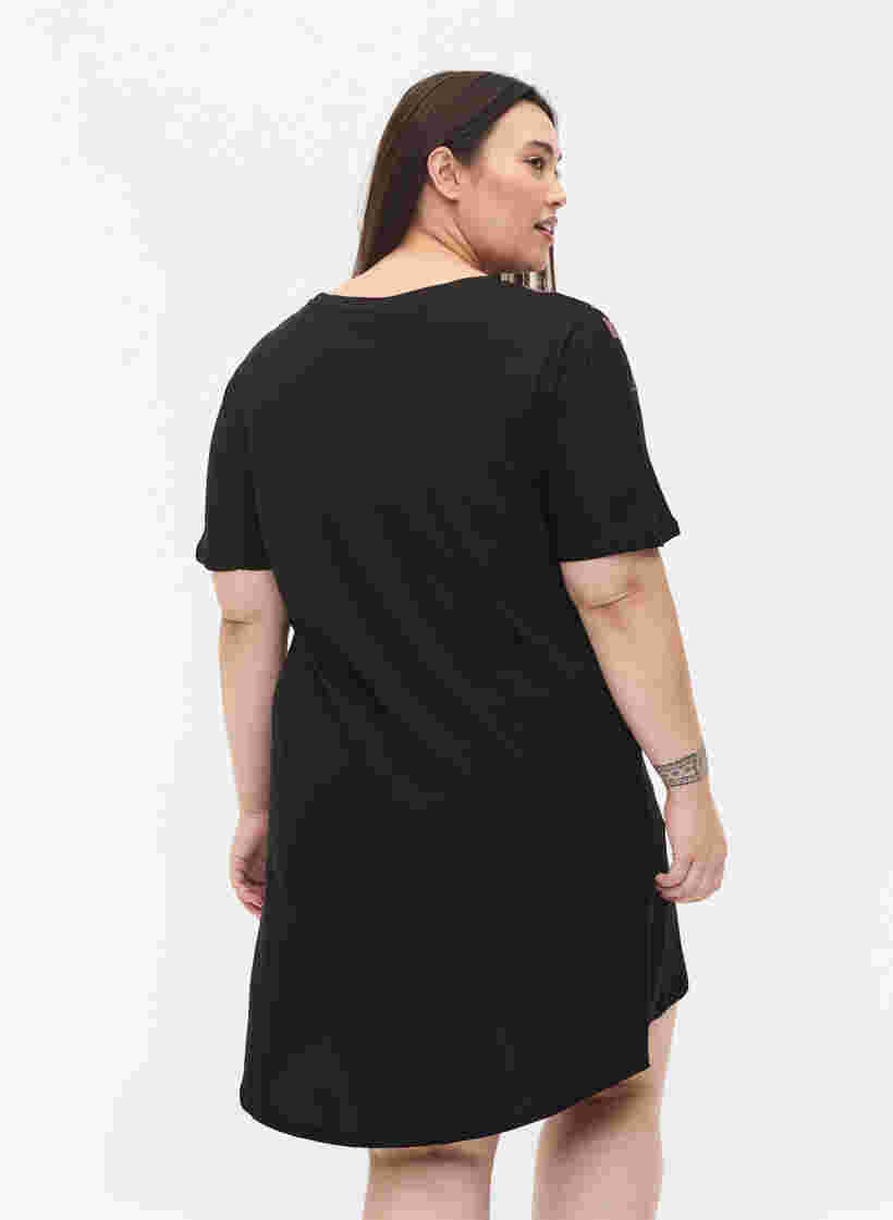 Nachthemd aus Baumwolle mit Blumendruck, Black, Model image number 0