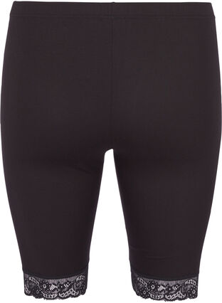 Shorts mit Spitzensaum, Black, Packshot image number 1