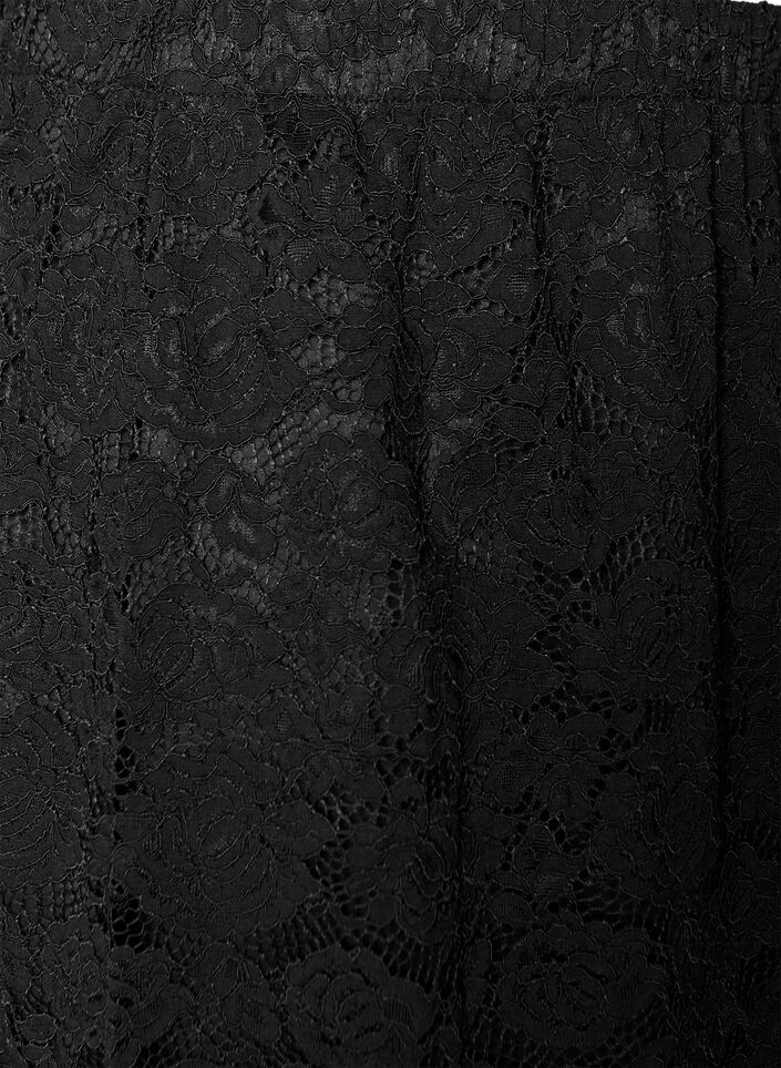 Midi-Spitzenrock mit elastischem Bund, Schwarz, Packshot image number 2
