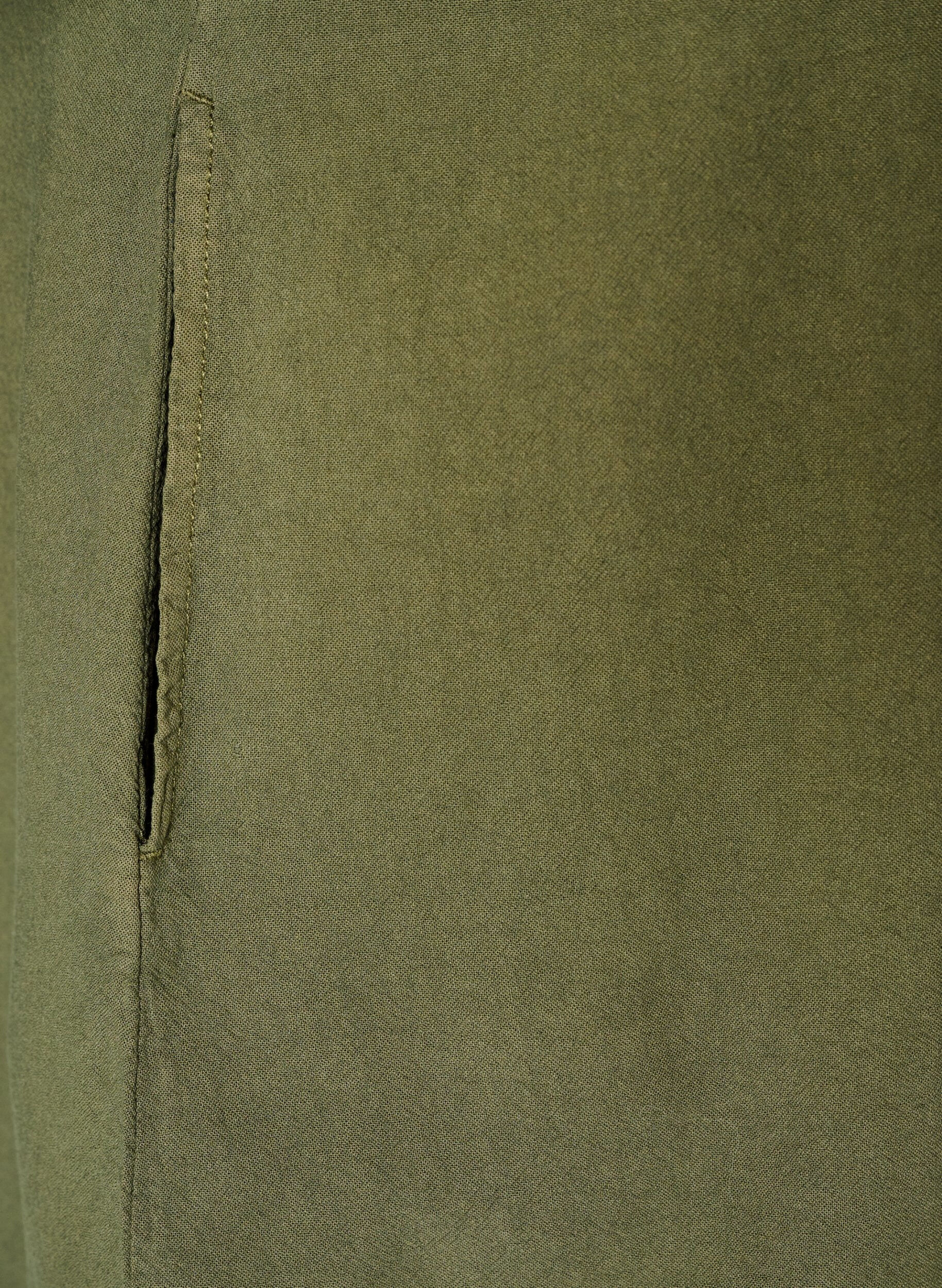 ZizziKleid aus Baumwolle mit kurzen &Auml;rmeln und Taschen, Gr&uuml;n, Packshot image number 3