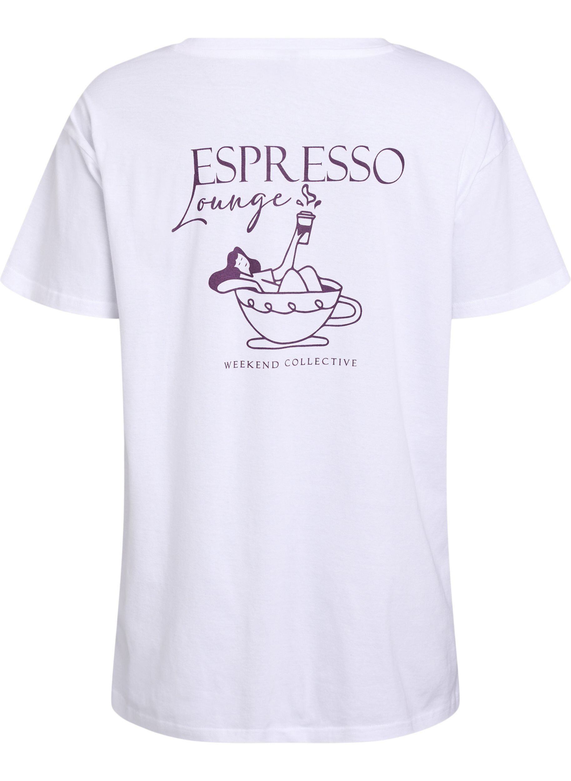 ZizziLanges Nachthemd aus Bio-Baumwolle mit Print, Wei&szlig;, Packshot image number 1