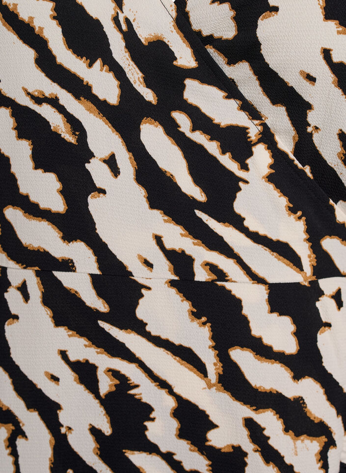 Wickelkleid mit Druck und kurzen Ärmeln, Schwarz, Packshot image number 2