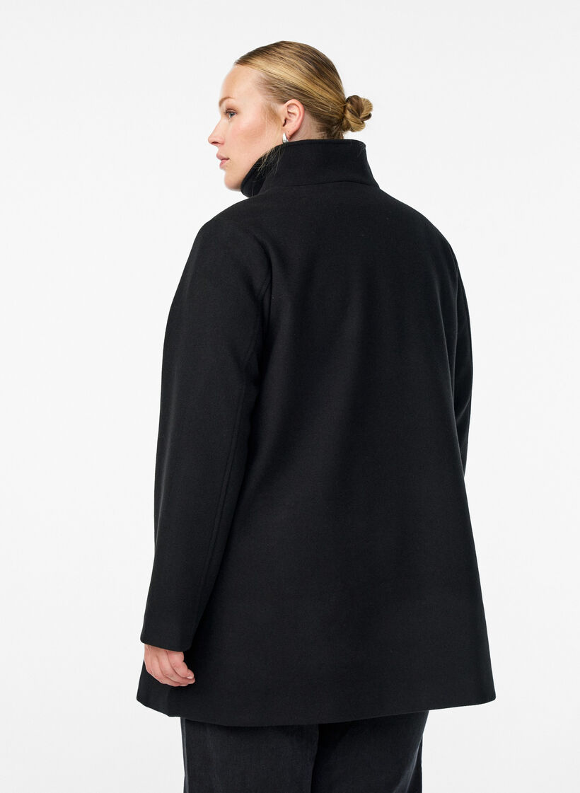 Kurzmantel in A-Linie, Schwarz, Model image number 2