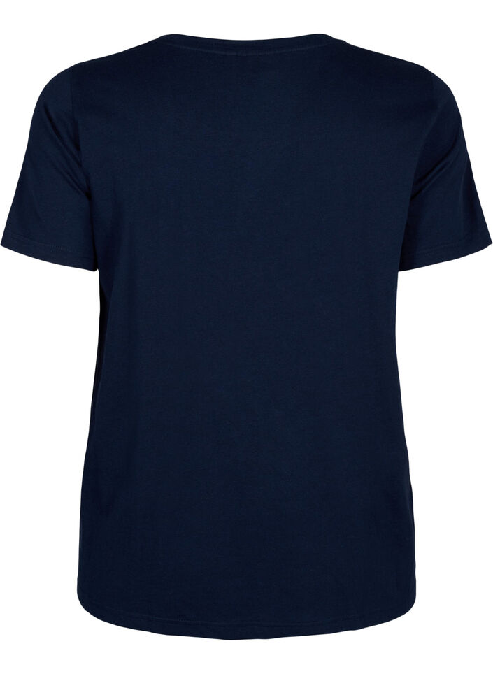 T-Shirt aus Baumwolle mit Textaufdruck, Navy B. Orlando, Packshot image number 1