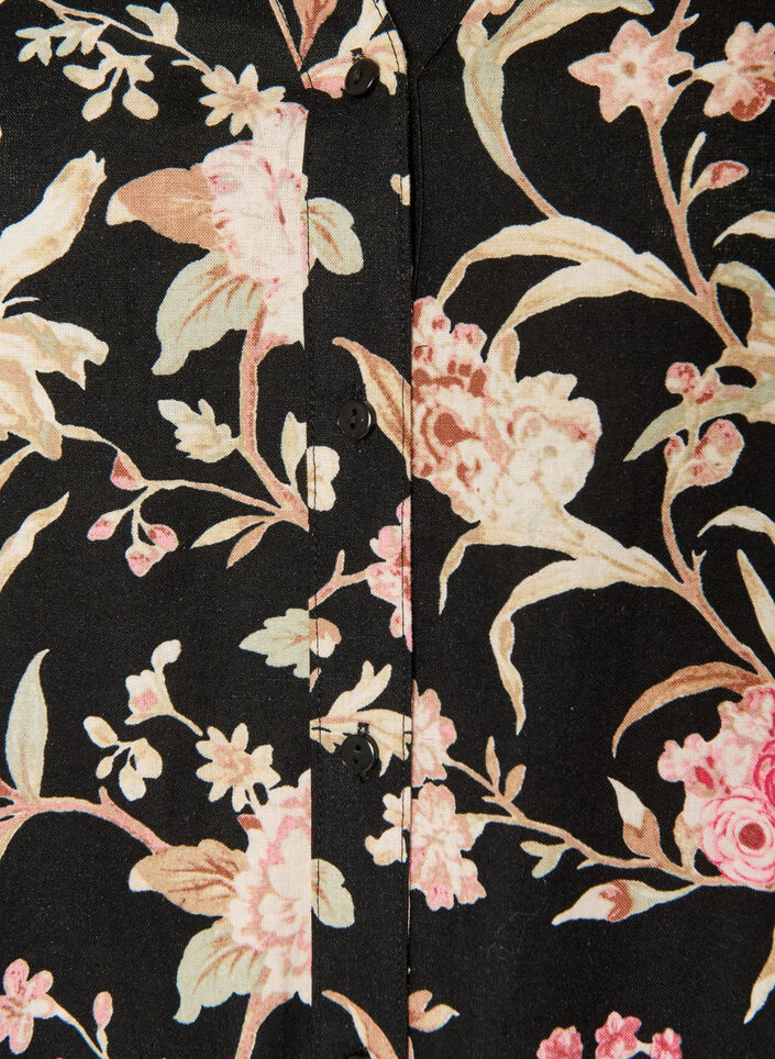 Lange Bluse aus Leinen und Viskose, Schwarz, Packshot image number 2