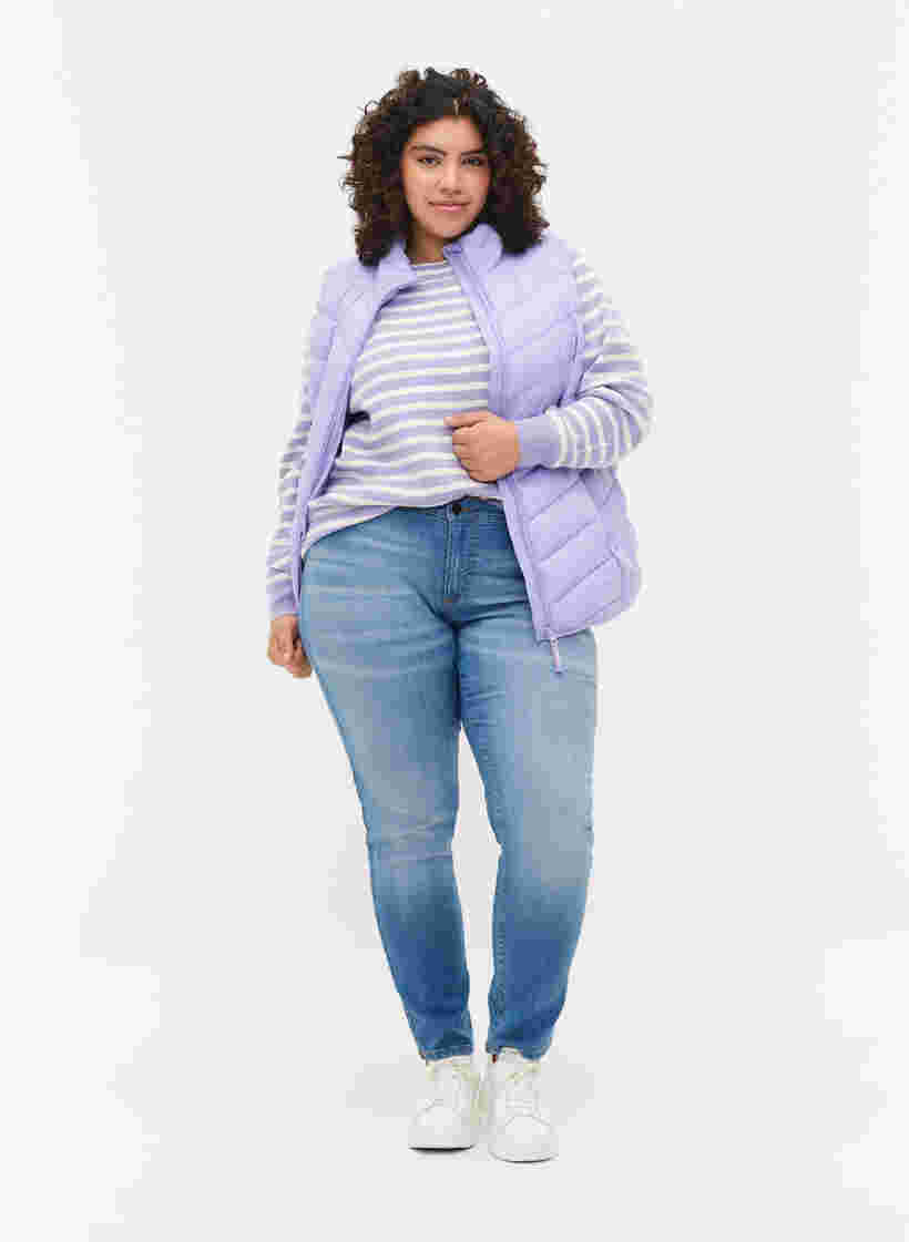 Kurze Weste mit Reißverschluss und Taschen, Lavender, Model image number 2