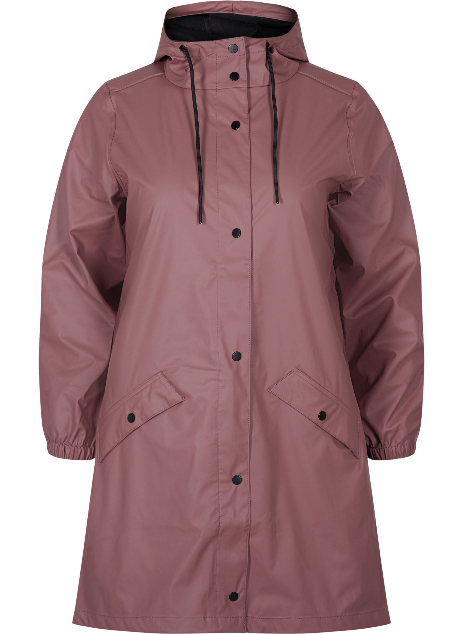 ZizziRegenjacke mit Kapuze und Knopfverschluss, Rose Taupe, Packshot image number 0