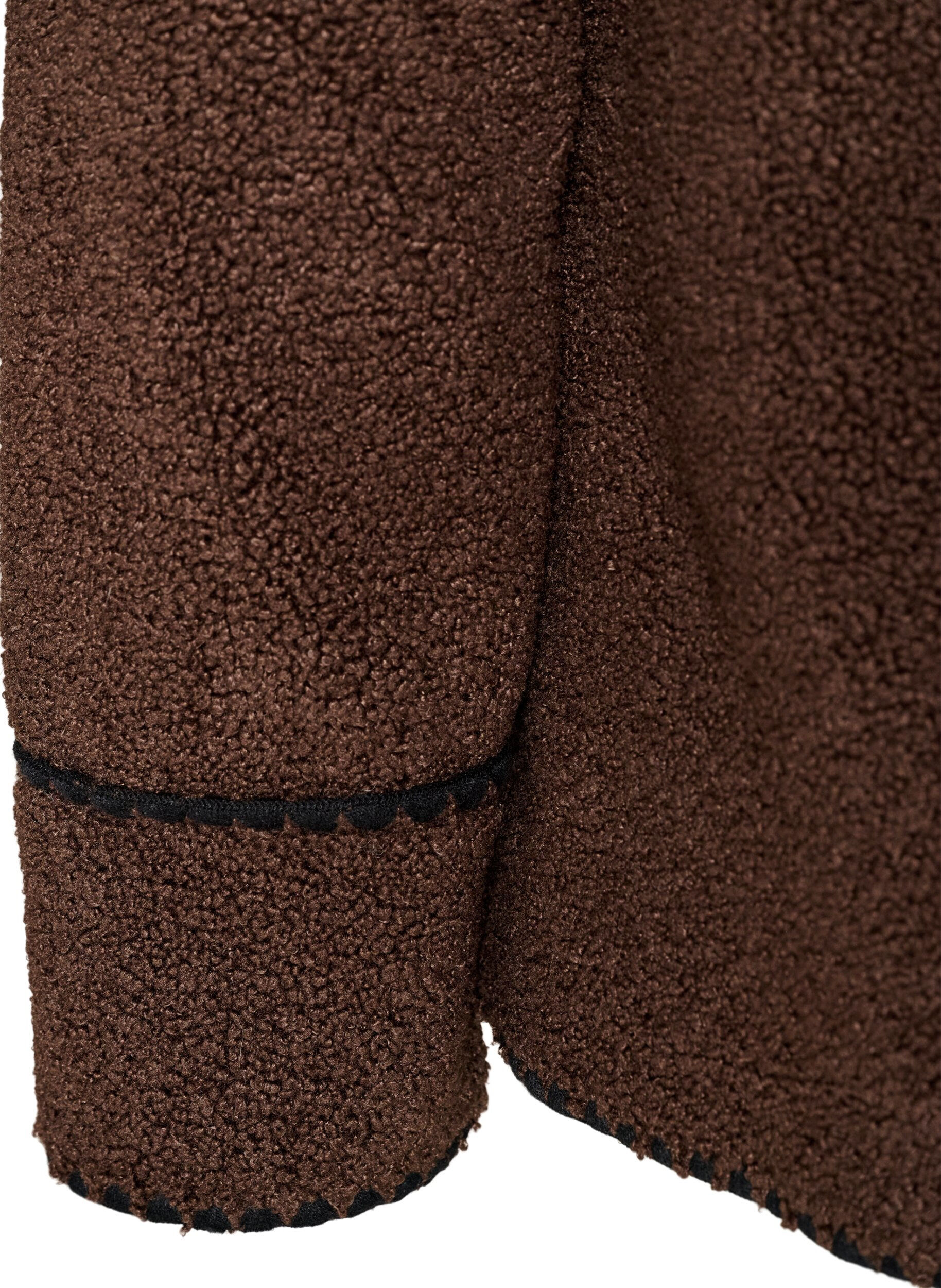 ZizziTeddyjacke mit Kontrastdetails, Braun, Packshot image number 4