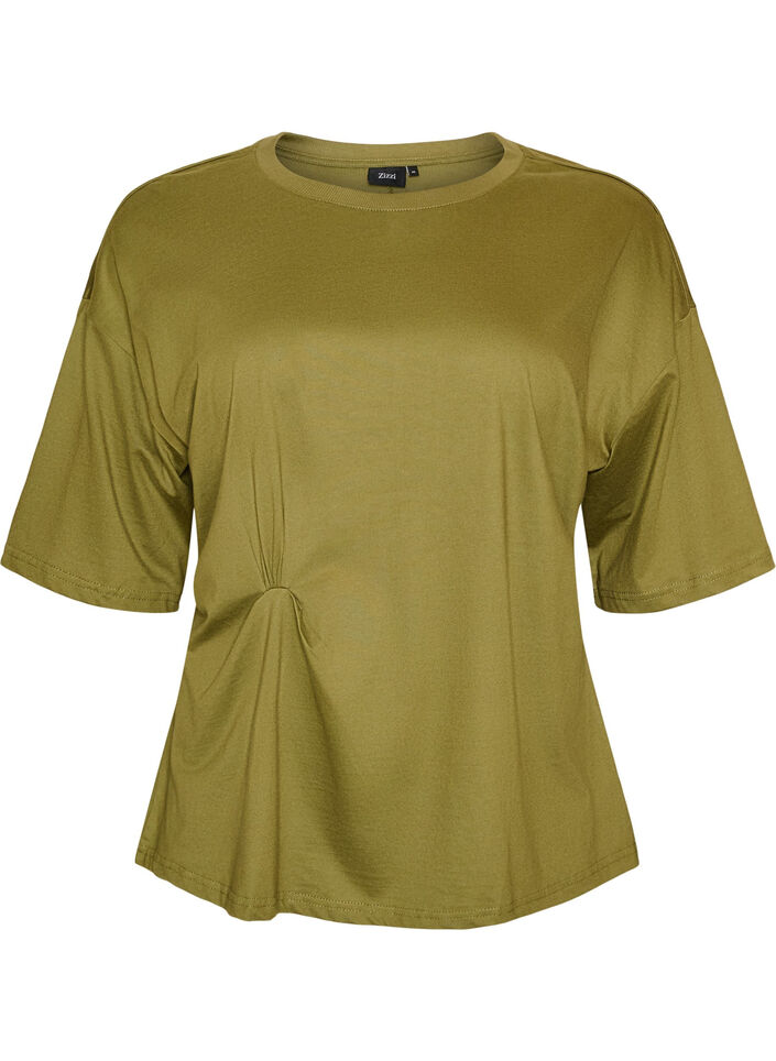 T-Shirt mit drapiertem Detail, Gr&uuml;n, Packshot image number 0