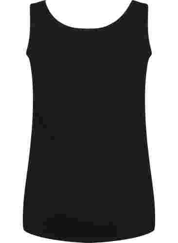Einfarbiges basic Top aus Baumwolle, Black, Packshot image number 1