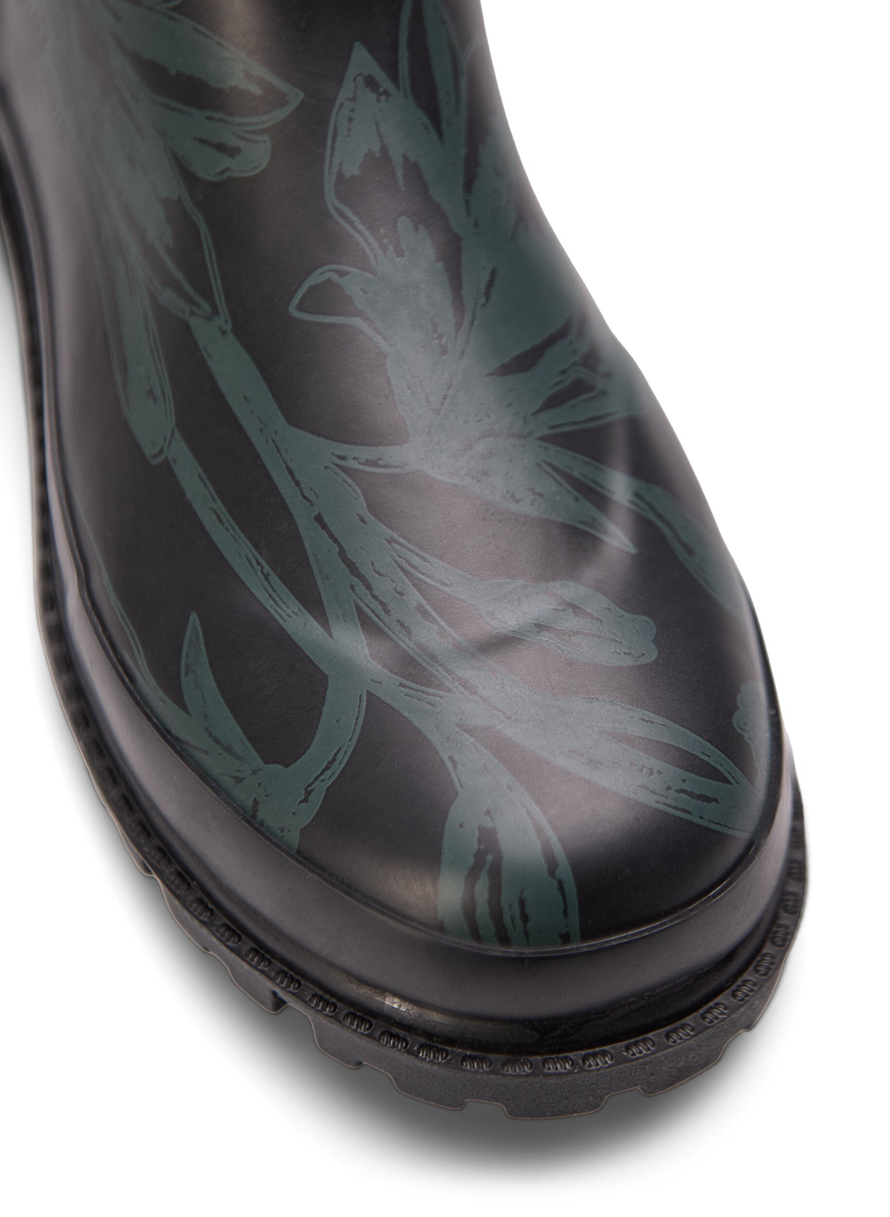 ZizziKurze breit geschnittene Gummistiefel mit Druck, B. Teal Flower AOP, Packshot image number 4