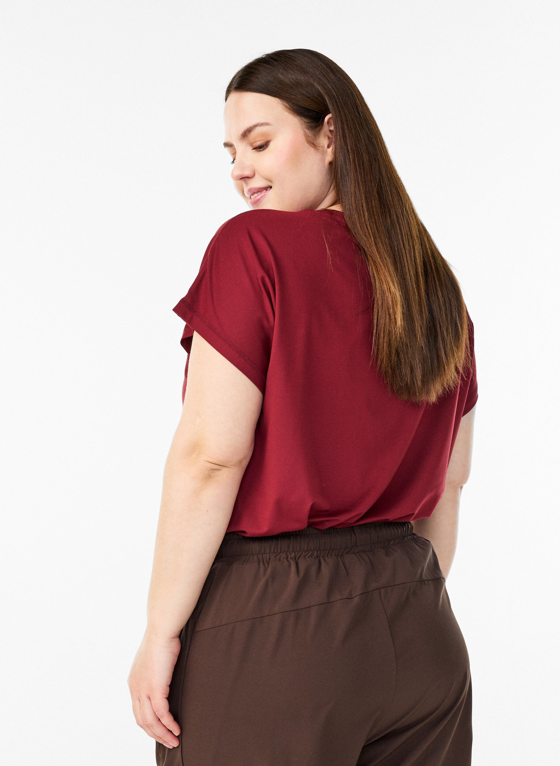 ZizziEinfarbiges Trainings-T-Shirt, Rot, Model image number 2