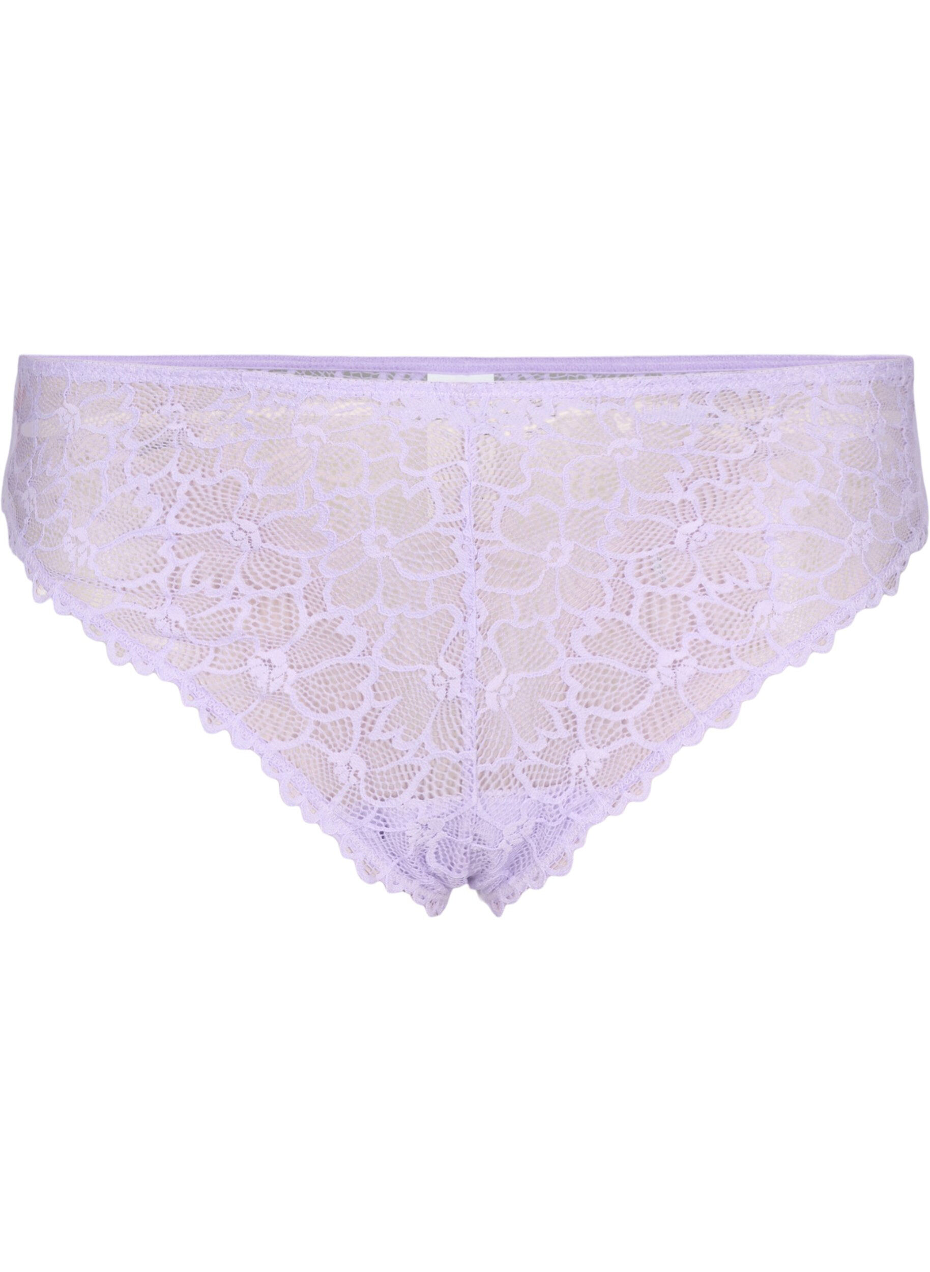 ZizziString aus floraler Spitze mit normaler Taillenh&ouml;he, lila, Packshot image number 0