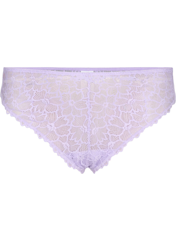 String aus floraler Spitze mit normaler Taillenh&ouml;he, lila, Packshot image number 0