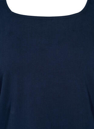 Einfarbiges T-Shirt aus Baumwolle mit 3/4-Ärmeln, Navy Blazer, Packshot image number 2
