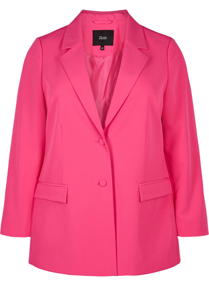 Klassischer Blazer mit Knopfverschluss, Pink Yarrow, Packshot image number 0