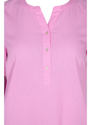 Langes kurzärmeliges Hemdkleid, Begonia Pink, Packshot image number 2