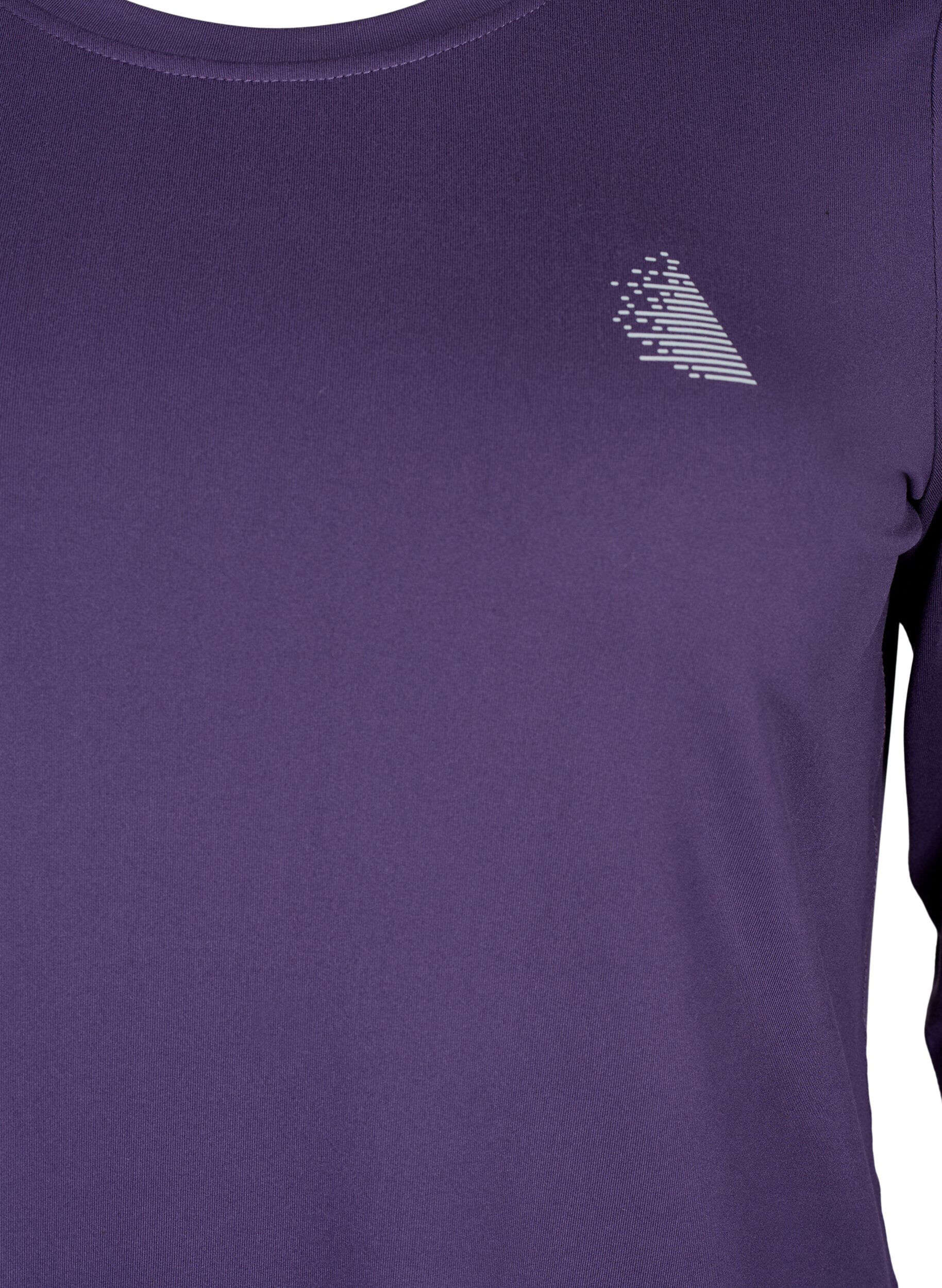 ZizziLang&auml;rmeliges Trainingsshirt, Purple Plumeria, Packshot image number 2